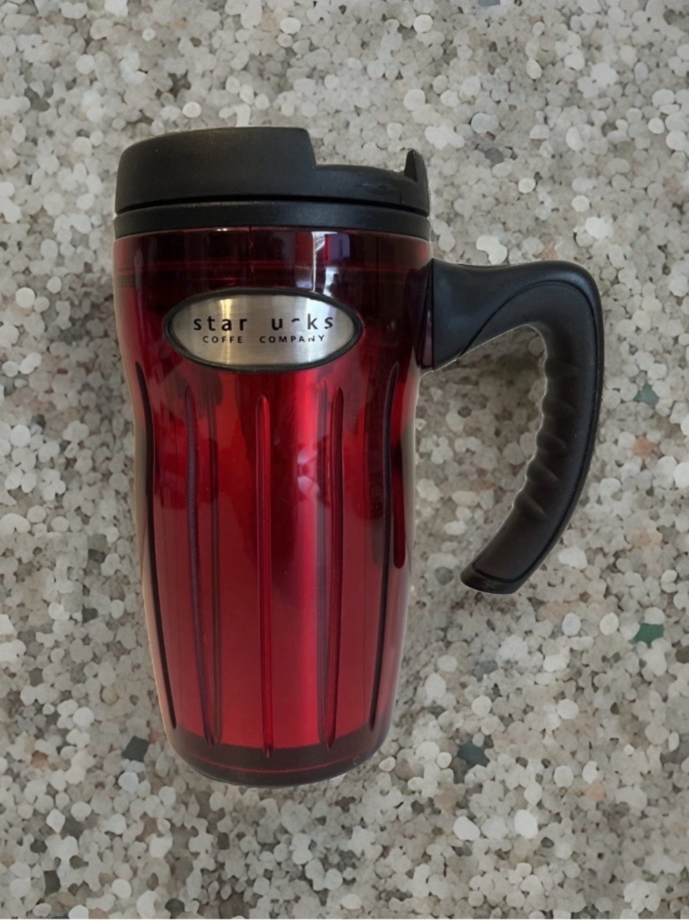 Starbucks Barista Lucy Groovy 12 oz Red Coffee Mug with Black Handle Rare 2002